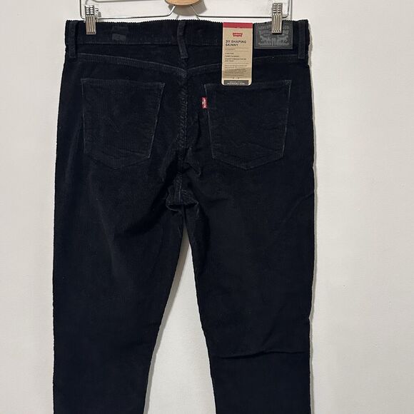 Levis 311 Shaping Skinny Corduroy Pure Black Pants 31 x 30 Mid Rise Casual NEW - Picture 5 of 8